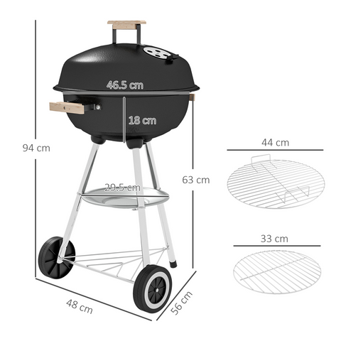 Outsunny BBQ Grill,  85H cm