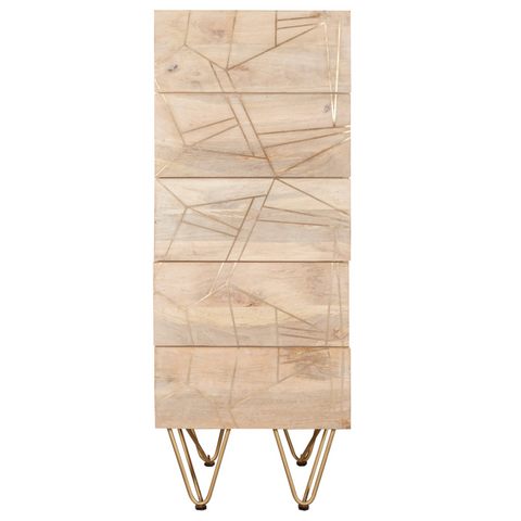 Light Gold Tall Chest Of Drawers