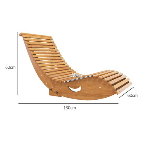 Outdoor Rocking Chair w/ Slatted Seat, Wooden Rocking Chair, Teak
