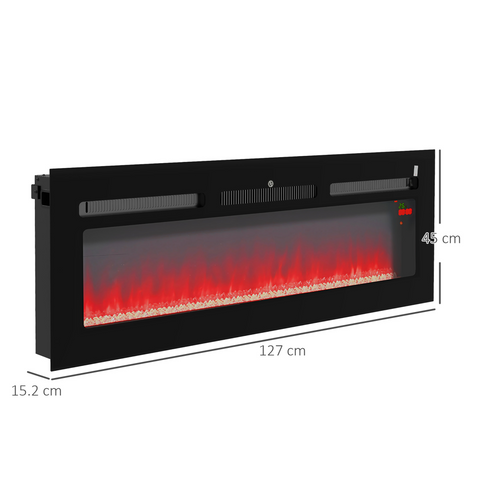 Wall Mounted Electric Fire Black