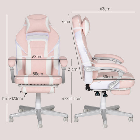 PU Leather Gaming Chair with Footrest 150 Degree Reclining Back