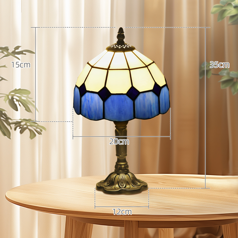 Antique Table Lamp, for Bedroom Bedside, Bulb not Included, Blue