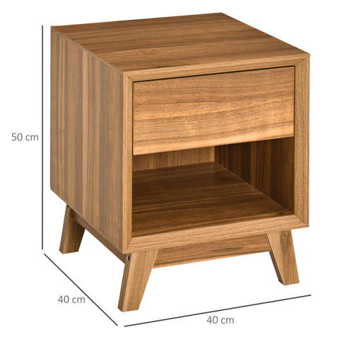 Bedside Table Storage Organizer Side Table  Drawer and Shelf Bedroom