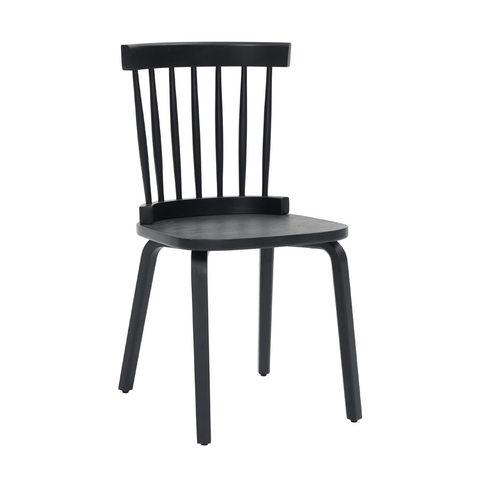 Windsor Dining Chairs Set of 2,Wood Farmhouse Spindle Back, Widen Seat, Mid-Century Modern French Country Style, for Living Room Restaurant, Black