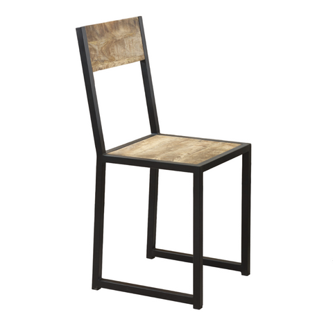 Cosmo Industrial Metal & Wood Dining Chair (Set of 2)