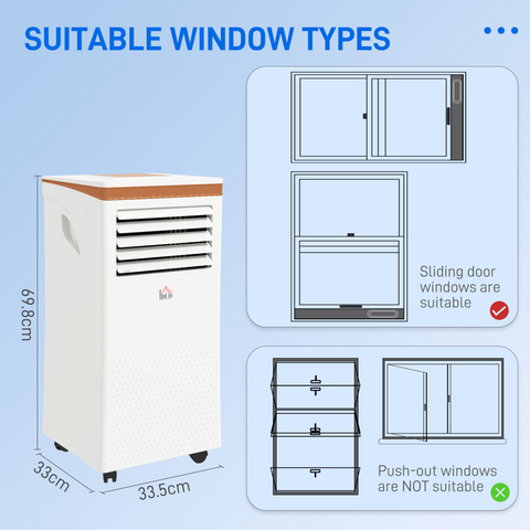 10000 BTU Portable Air Conditioner 4 Modes LED Display Timer Home Office