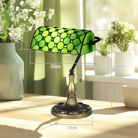 Stained Glass Table Lamp, for Bedroom Bedside, Bulb not Included