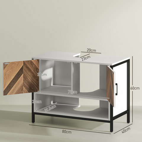 Bathroom Under Sink Cabinet for Basin with or without Pedestal Cream