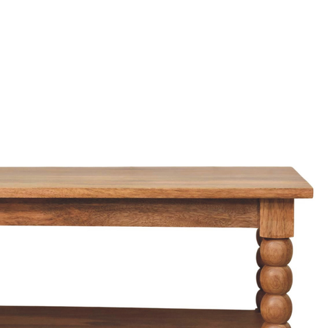 Artisan Furniture Solid Wood Spindle Coffee Table, 1 Open Slot, Brown