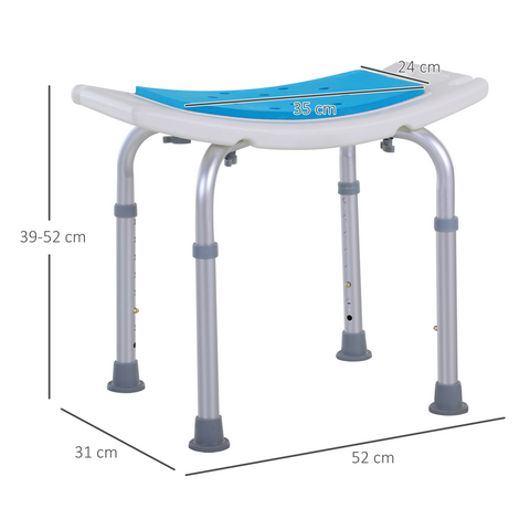 Bath Stool, Adjustig Aluminum,Used for Spa, Shower - Non-Slip with Shower Hole