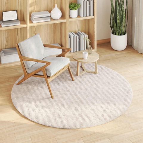 Area Rugs Round Beige Ø 160 CM