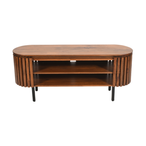 Slatted Mango Wood Tv Cabinet