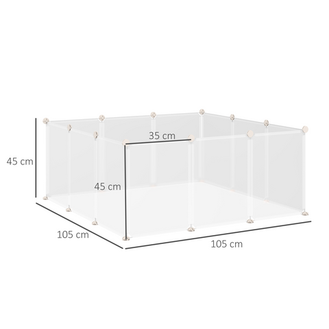 Pet Playpen DIY Small Animal Cage 12 Panels for Bunny Chinchilla Pawhut