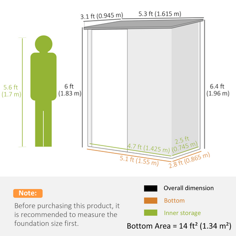 Outsunny Outdoor Storage Shed w/ Lockable Door for Garden, Light Grey