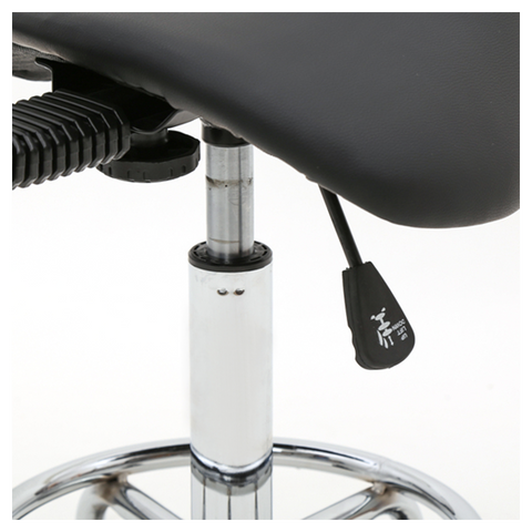Saddle Shape Adjustable Salon Stool with Back Black