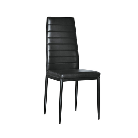 6pcs Elegant Assembled Stripping Texture High Backrest Dining Chairs Black (Replacement code: BSTWCEZKMG)