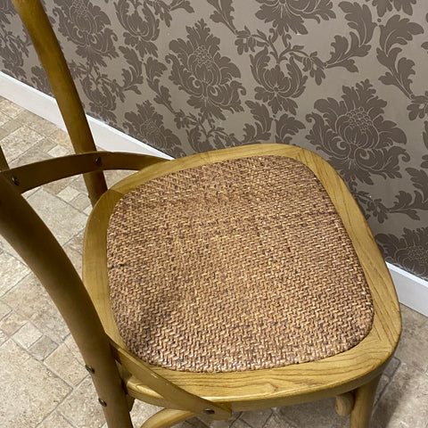 NATURAL FRENCH CROSS BACK CHAIR L46 x W49 x H88 cm