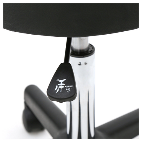 Round Shape Plastic Adjustable Salon Stool with Back Black
