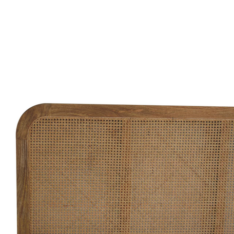 Artisan Furniture Solid Wood Rattan Bed, Upholstered, Brown Color