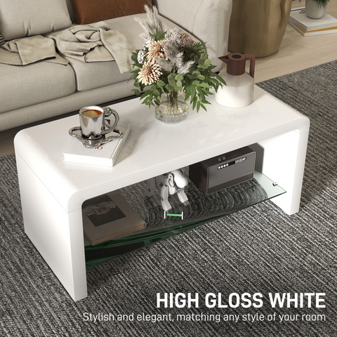 Storage Coffee Table, Centre Table for Living Room, White
