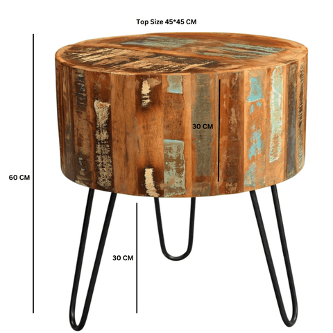 Coastal Drum Side Table