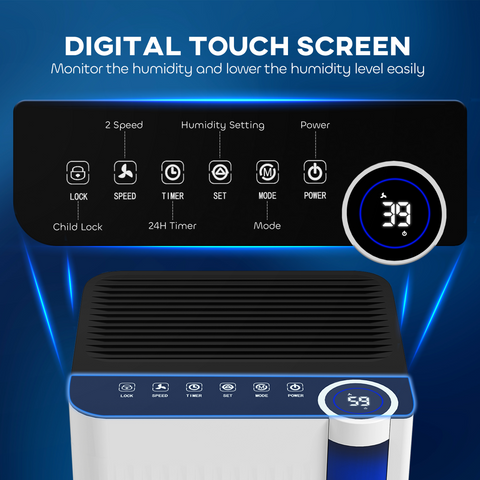 12L Dehumidifier with Filter, Auto Defrost, Children Lock, for Home