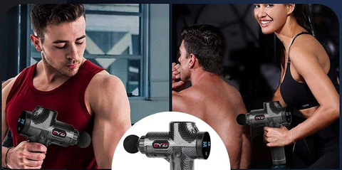 Handheld Massage Gun, Percussion Deep Tissue Muscle Body Massager 6 Heads by Dyzi