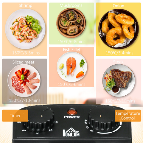 3 Litre Deep Fat Fryer with Adjustable Temperature, 60min Timer, 2000W