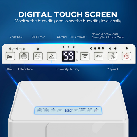 30L Dehumidifier with Filter, Auto Defrost, for Home Laundry Drying
