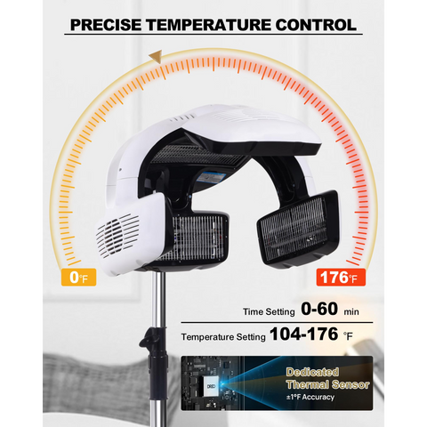 Professional Hair Color Processor – Standing 5-Zone Hair Dryer with Adjustable Temperature & Timer, Speeds Up Dyeing, Perms & Oil Treatments – Salon Treatments Machine