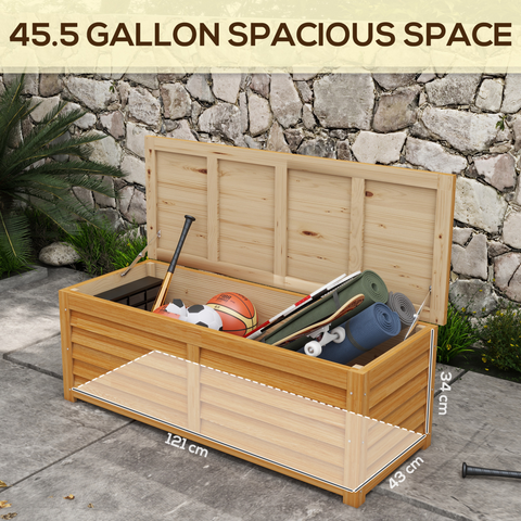 Outsunny 292L Outdoor Storage Box for Patio, Pool, Light Brown