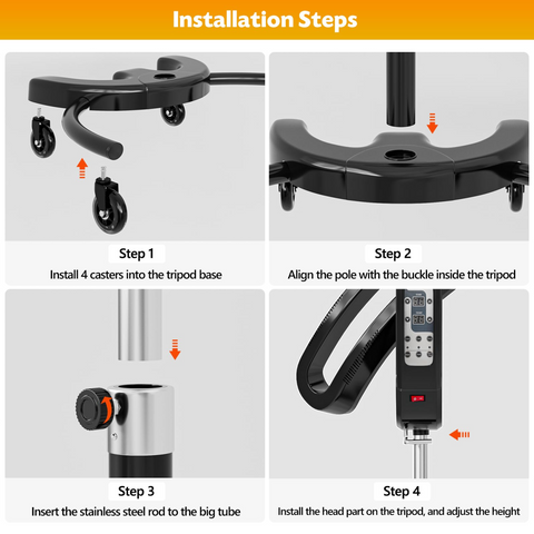 Professional Standing Hair Color Processor, Temperature & Angle Adjustable, 60-Minute Timing, Hair Dyeing/Perm Styling/Heating/Oil Treatment for Salon & Home Use