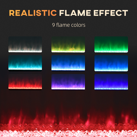 Wall Mounted Electric Fire Black