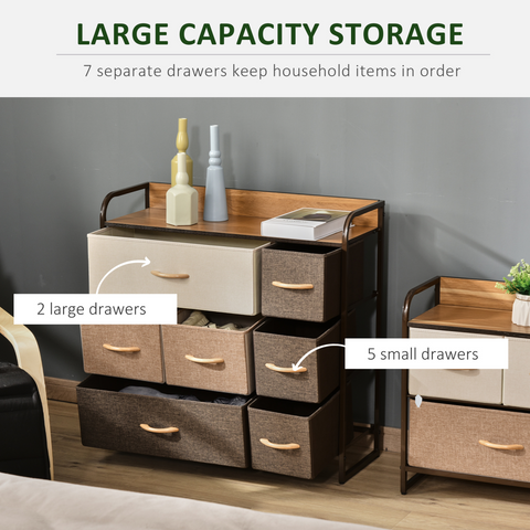 7-Drawer Dresser, Fabric Chest of Drawers, Storage Organizer