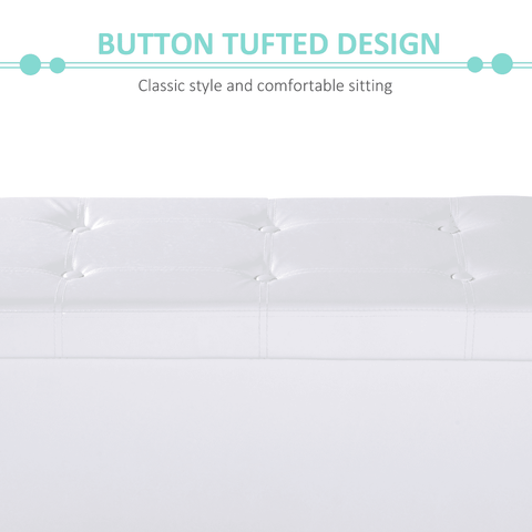 Folding Faux Leather Storage Cube Ottoman Bench Seat PU Cream White