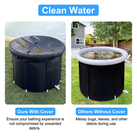 370L Ice Bath Tub for Recovery, 97Gallon Large Cold Plunge Tub with 5-Layers Insulation, Portable Ice Bathtub for Athletes Adults Home Gym, 5-Layers Insulated Ice Bathtub for Muscle Recovery, Indoor Outdoor Use