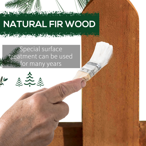12-Pack Wooden Border Fences - Garden Fixed Picket Fence Set