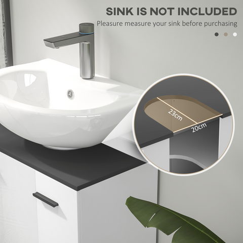 Bathroom Under Sink Cabinet with Adjustable Shelf High Gloss White