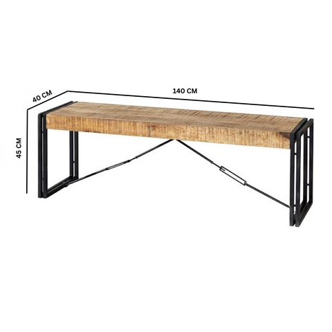 Cosmo Industrial Metal & Wood Bench