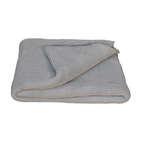 Artisan Furniture Double Blue Knit Throw, Light Blue
