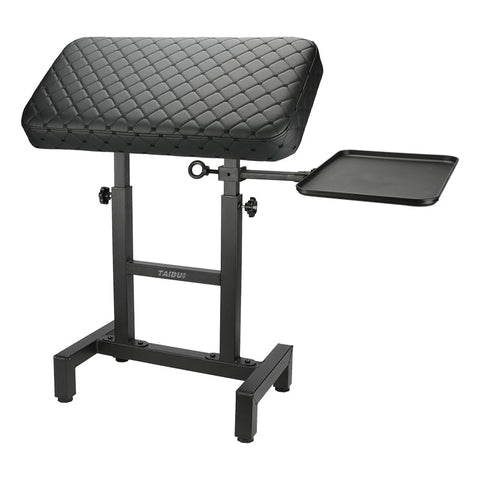 Tattoo Armrest Stand with One Trays - Oversized Tattoo Arm Leg Rest Stand Super Big Leather Pad Adjustable Height and Tilt Professional Heavy Equipment for Tattoo Studio (With One Trays)