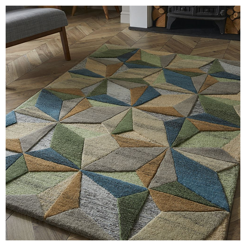 Lilianna Embossed Geo Wool 120x170cm Rug