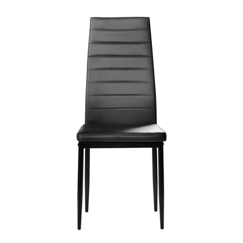 6pcs Elegant Assembled Stripping Texture High Backrest Dining Chairs Black (Replacement code: BSTWCEZKMG)