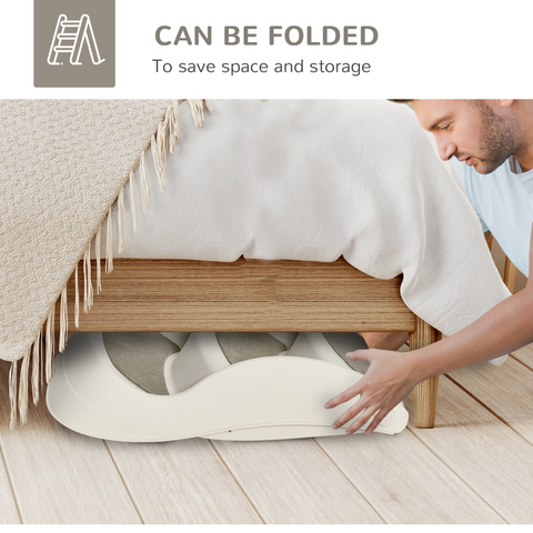 Portable Dog Steps Non-slip Pet Stairs 3-Step Design for High Beds Sofas, Cream