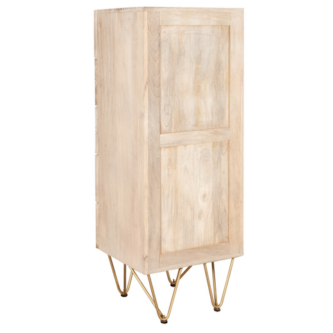 Light Gold Tall Chest Of Drawers