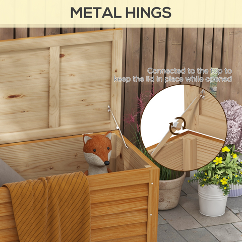 Outsunny 292L Outdoor Storage Box for Patio, Pool, Light Brown