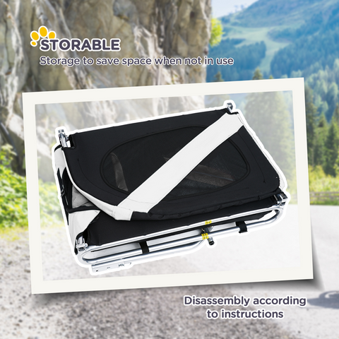 Pet Bicycle Trailer Dog Cat Bike Carrier Water Resistant Travel Steel Black