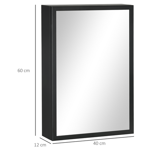kleankin Wall Mounted Bathroom Cabinet with Mirror and Storage Shelves