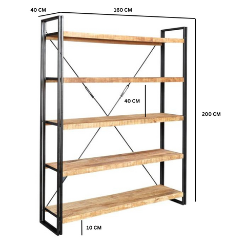 Cosmo Industrial Large Open Bookcase
