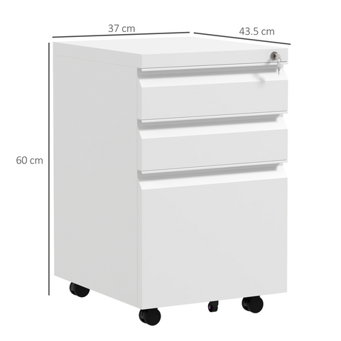 Efficient File Storage Cabinet with Lock & Wheels - Compact Steel Design